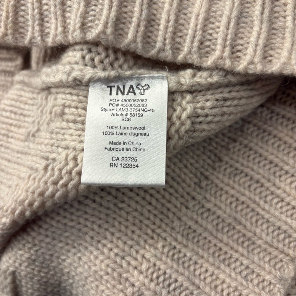 Aritzia TNA 100% Lambswool knit sweater Full Zip Shawl Collar - Picture 7 of 9